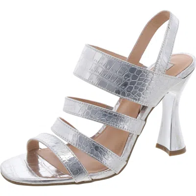 Steve Madden Pop Womens Metallic Croc Print Strappy Sandals In Multi