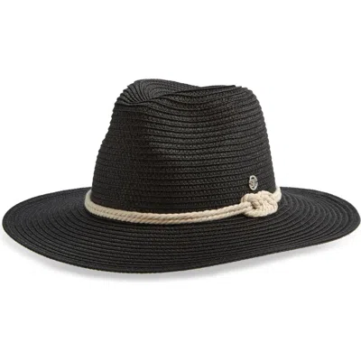 Steve Madden Poppy Nautical Panama Hat In Black