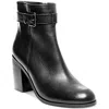 Steve Madden Porshia Womens Leather Belted Ankle Boots In Black