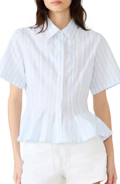 Steve Madden Porter Peplum Shirt In White
