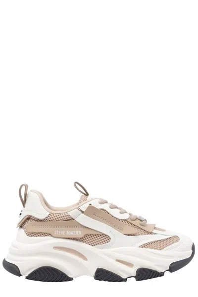 Steve Madden Logo-print Chunky Sneakers In Beige