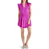 Steve Madden Prairie Dreams Flutter Sleeve Minidress In Magenta Purple