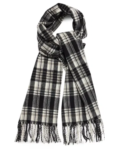 Steve Madden Preppy Stripe Plaid Scarf In Multi