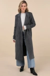 Steve Madden Women's Prince Pinstripe Double-breasted Coat In Grey