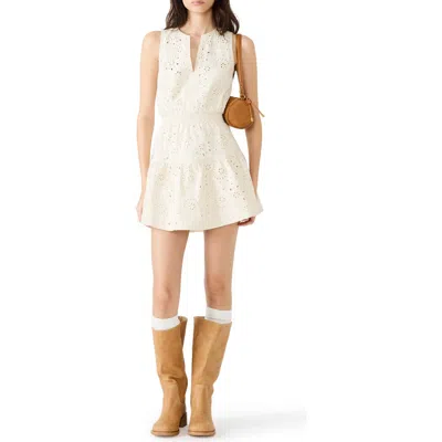 Steve Madden Priscilia Eyelet Embroidery Minidress In Neutral