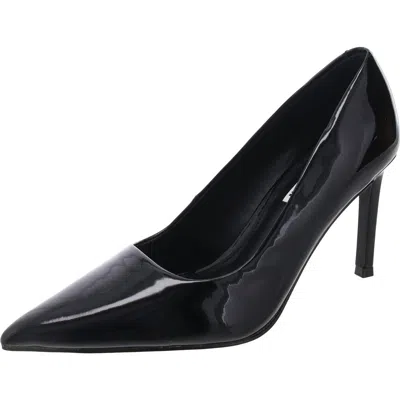 Steve Madden Priscilla Womens Padded Insole Patent Leather Pumps In Black