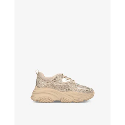 Steve Madden Kids' Embellished Jprivy Sneakers In Beige