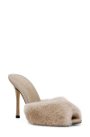 Steve Madden Priya Faux Fur Sandal In Tan