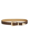 Steve Madden Puffy Buckle Faux Leather Belt In Chocolate