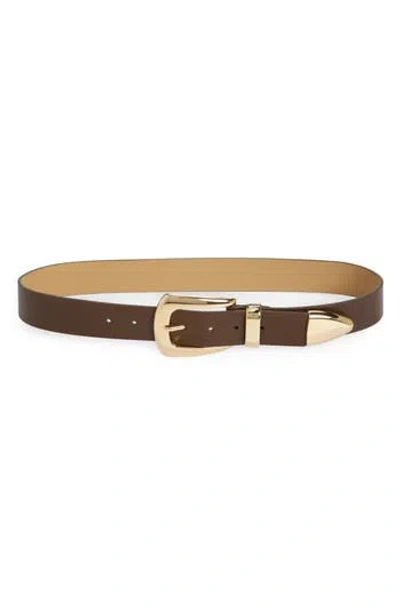 Steve Madden Puffy Buckle Faux Leather Belt In Chocolate