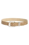 Steve Madden Puffy Buckle Leather Belt In Brown