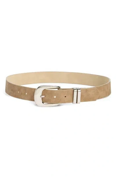 Steve Madden Puffy Buckle Leather Belt In Brown