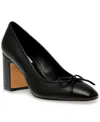 Steve Madden Pump Women's Black Bow Accent Padded Cohen Block Heel Zpo3834 In Black