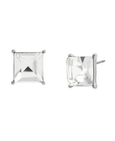 Steve Madden Punk Romance Stone Square Stud Earrings