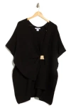 Steve Madden Quiet Glam Short Sleeve Cardigan In Black