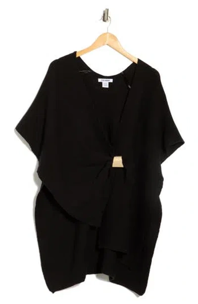 Steve Madden Quiet Glam Short Sleeve Cardigan In Black