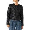 Steve Madden Quilted Faux Leather Jacket In Black