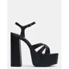 Steve Madden Quinlyn Womens Buckle Platform Sandals In Blue