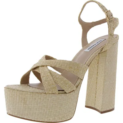 Steve Madden Quinlyn Womens Buckle Platform Sandals In Grey