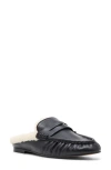 Steve Madden Rafe Genuine Shearling Mule In Black