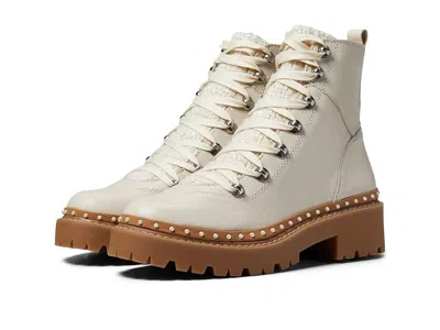 Steve Madden Rainier Boots Women's Bone Leather Zipper Round Toe Ankle Jobb691 In White