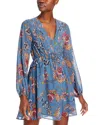 STEVE MADDEN RAMI FLORAL PINTUCK MINI DRESS