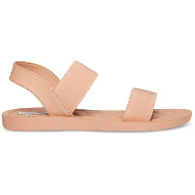 Steve Madden Randie Womens Faux Leather Quilted Slingback Sandals In Pink