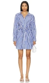 Steve Madden Rani Striped Shirt Dress In 블루 & 화이트
