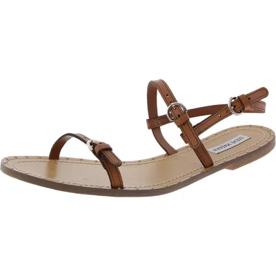 Steve Madden Raquel Womens Adjustable Leather Ankle Strap In Brown