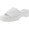 Steve Madden Rare Womens Padded Insole Faux Leather Platform Sandals In White