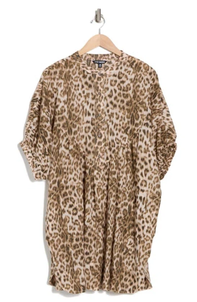 Steve Madden Ravena Band Collar Dress In Leopard