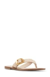 Shop Steve Madden Rays Flip Flop In Cream Leather