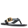Steve Madden Rays Sandals Women'sblack Leather Toe Post Flip Flop Zogg1532 In Black