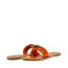 Steve Madden Rebecka Sandals Women's Orange Leather Open Toe Slide Gal1291 In Orange