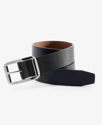 Steve Madden Rectangle-buckle Reversible Belt In Black