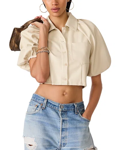 Steve Madden Reece Cropped Blouse In Neutral