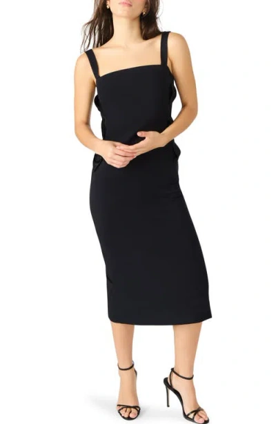 Steve Madden Rene Side Bow Sleeveless Midi Dress In Black