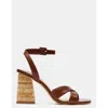 Steve Madden Renley Womens Leather Criss-cross Ankle Strap In Brown