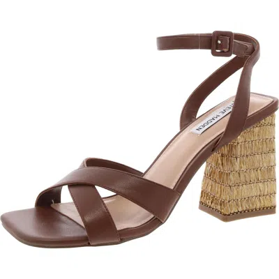 Steve Madden Renley Womens Leather Criss-cross Ankle Strap In Multi