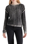 Steve Madden Renzo Two Tone Crewneck Sweater In Black