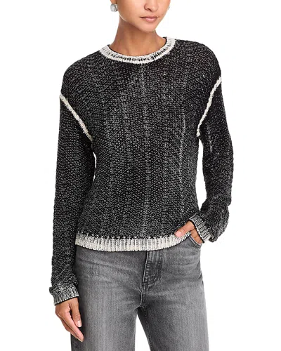 Steve Madden Renzo Two Tone Crewneck Sweater In Black