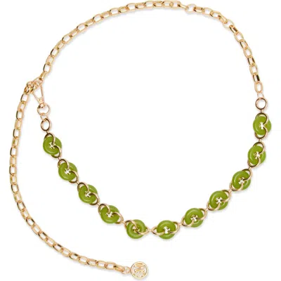 Steve Madden Resin Chain Belt In Green
