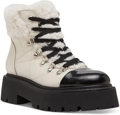 Steve Madden Reyen Reye01s1 Boots Women's Bone Leather Platform Jobb1873 In White