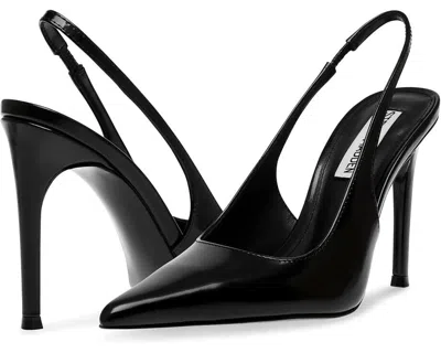 Steve Madden Reyes Women's 10 Black Leather Pointed Toe Slingback Heels Fzp578