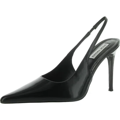 Steve Madden Reyes Womens Patent Leather Pointed Toe Slingback Heels In Black Box