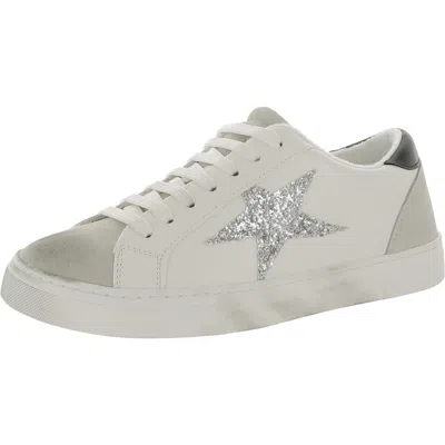 Steve Madden Rezume Womens Distressed Fashion Sneakers In Silver