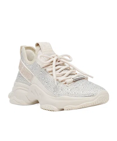 Steve Madden Rhinestone Embellished Chunky Platform Sneakers In White