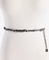 Steve Madden Rhinestone Rope Laced Chain Belt In Black