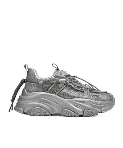 Steve Madden Rhinestone-embellished Dad Sneakers In Black