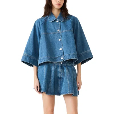 Steve Madden Rhode Denim Swing Jacket In Blue